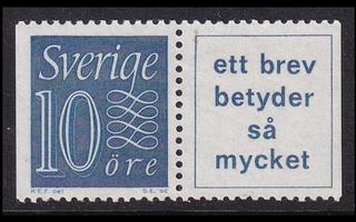 Ruotsi 430bDA ** Numero-mainos vihkopari (1962)