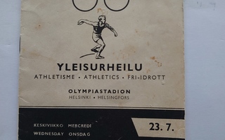 HELSINKI 1952 PÄIVÄOHJELMA.