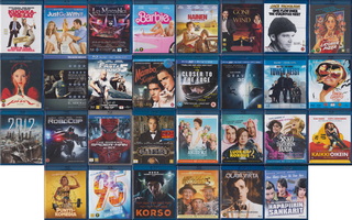 Paketillinen Blu-ray ja DVD elokuvia